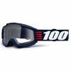 100% Accuri Goggles Anti Fog Mirror Blue Flash Lens - Bleu/Blanc -Vélos de ville Soldes Art Deco