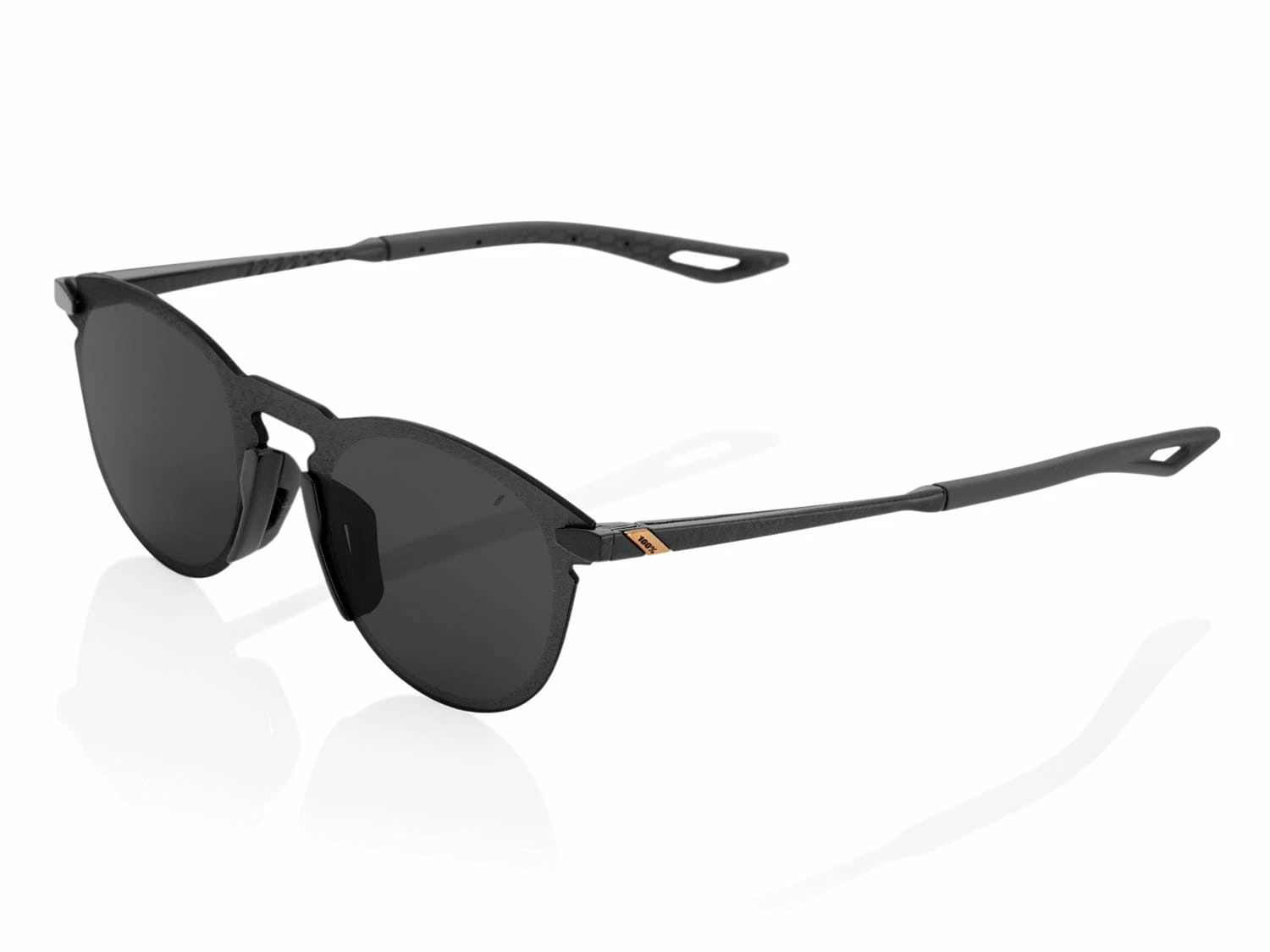 100% Ronde Décontractée - Lentille Fumé - Noir Poli 3 100% Ronde Décontractée - Lentille Fumé - Noir Poli