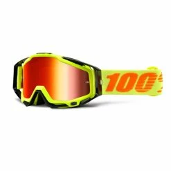 100% Lunettes De Protection Racecraft Anti Fog Mirror Lens - Attack Yellow