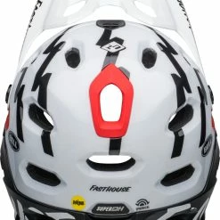 Bell SUPER DH Spherical Casque De Vélo - Matte/gloss Black/white Fasth. -Vélos de ville Soldes SUPERDHSphericalFahrradhelm matteglossblackwhitefasth 5