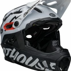 Bell SUPER DH Spherical Casque De Vélo - Matte/gloss Black/white Fasth. -Vélos de ville Soldes SUPERDHSphericalFahrradhelm matteglossblackwhitefasth 6