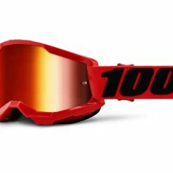 100% Strata 2 Goggle - Lentille Miroir - Rouge
