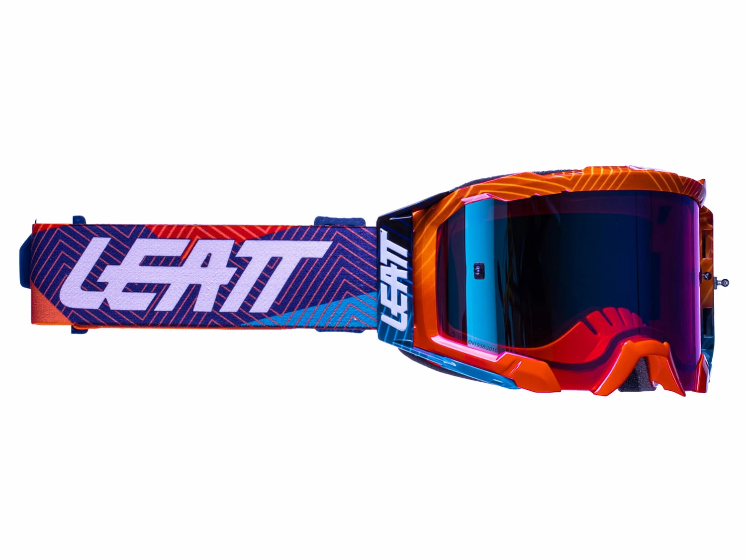 LEATT Velocity 5.5 Iriz Goggle Anti-fog Mirror Lens Neon Orange Blue UC 3 LEATT Velocity 5.5 Iriz Goggle Anti-fog Mirror Lens Neon Orange Blue UC
