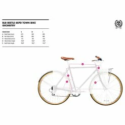 BLB Brick Lane Bikes Coccinelle Town 8 Vitesses - Noir -Vélos de ville Soldes beetle size table